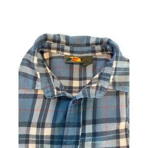 Bass Pro Shops Kids XL‎ Blue Plaid Flannel Shirt Long Sleeve Button Up